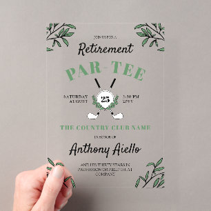 Invitations En Acrylique Parcours de golf à thème de retraite