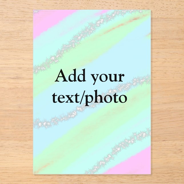 Invitations En Acrylique Parties scintillant rose bleu vert étincelant past (Recto)