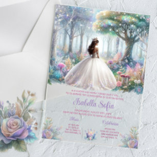 Invitations En Acrylique Pastel Enchanted Forest Quinceañera