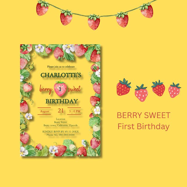 Invitations En Acrylique pâtissier doux premier anniversaire (Créateur téléchargé)