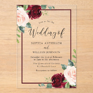 Invitations En Acrylique Perfection de flush : Aquarelle Mariage