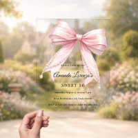 Perles de ruban rose élégant Sweet 16 luxe clair