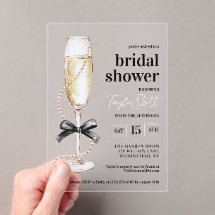 Invitations En Acrylique Perles élégantes et poursuites