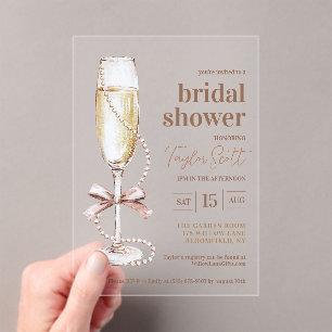 Invitations En Acrylique Perles élégantes et poursuites