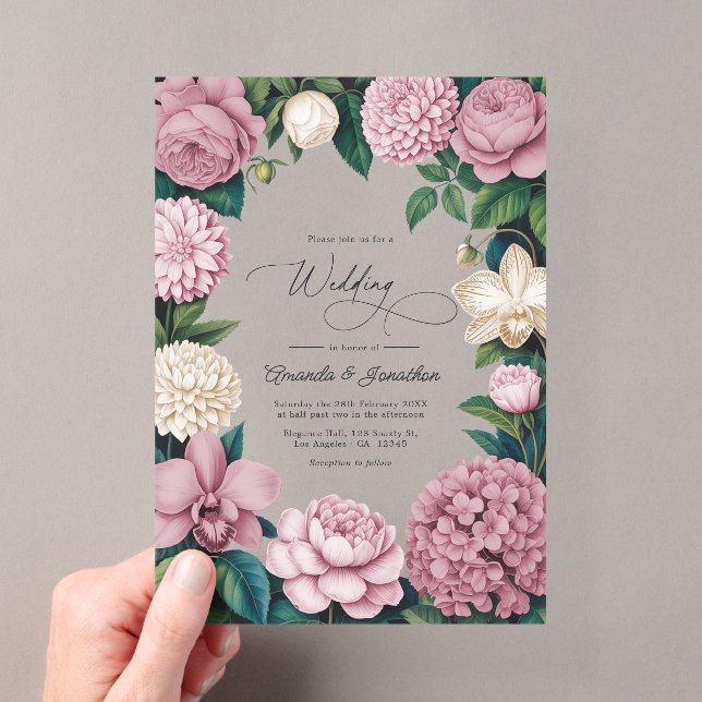 Invitations En Acrylique Petal Pink, Ballet Rose & Soft Linen Wedding (In situ (ordinateur de poche))
