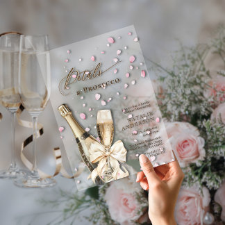 Invitations En Acrylique Pétales roses romantiques Poursuivre Fête des mari