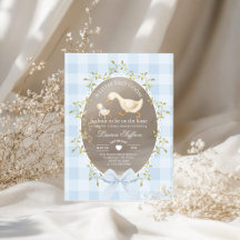 Petit Dindon Fou Baby Shower Bleu Gingham
