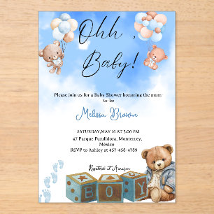 Invitations En Acrylique petit garçon