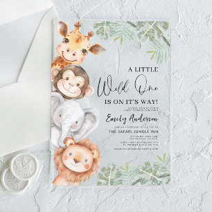 Invitations En Acrylique Petit Garçon Petit Sauvageon Safari Animaux Baby S