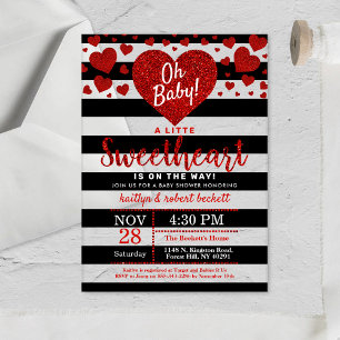 Invitations En Acrylique Petite chérie Baby Shower de la Saint-Valentin
