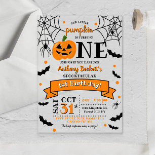 Invitations En Acrylique Petite citrouille fête son premier Halloween pour