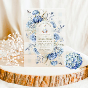 Invitations En Acrylique Petite Oie Douce Fleur Bleue Baby Shower