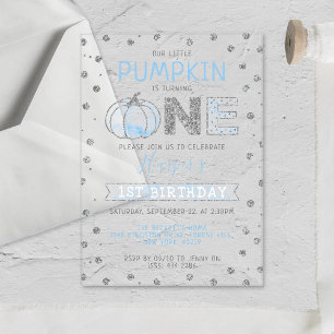 Invitations En Acrylique Petits garçons citrouille 1er anniversaire