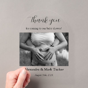 Invitations En Acrylique Photo baby shower