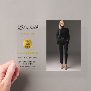 Invitations En Acrylique Photo professionnelle Immobilier Marketing unique