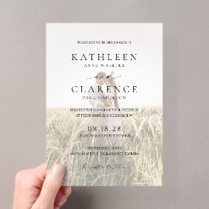 Invitations En Acrylique Photographie noir et blanc classique Mariage éléga