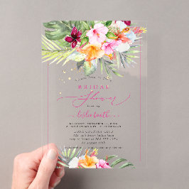 Invitations En Acrylique PixDezines H2 Tropical Paradise Bridal Shower