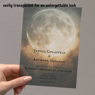 Invitations En Acrylique Pleine lune sombre gothique Arc Mariage transparen