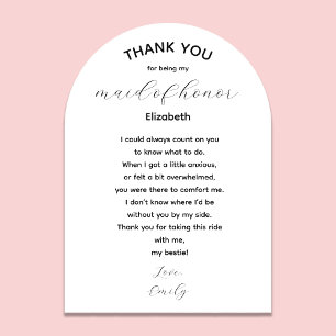 Invitations En Acrylique Poème de remerciement de la mariée à la demoiselle