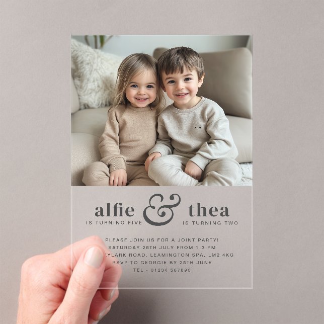 Invitations En Acrylique Portrait conjoint d'invitation d'anniversaire (In situ (ordinateur de poche))