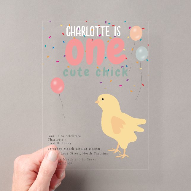 Invitations En Acrylique Poulets mignons Poules poules poules poussins prem (In situ (ordinateur de poche))