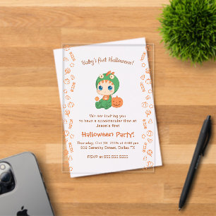Invitations En Acrylique Premier Halloween Baby mignonne Dragon Dinosaure P