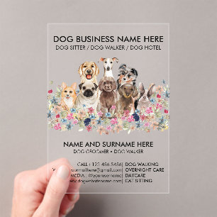 Invitations En Acrylique Promeneur de chiens transparent