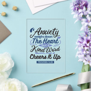 Invitations En Acrylique Proverbes 12:25 Verset de la Bible – Art de mots g
