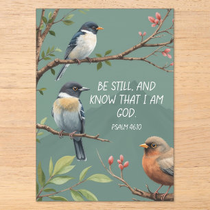 Invitations En Acrylique Psaume 46:10 Bible chrétienne Verse Image