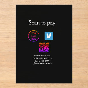 Invitations En Acrylique Q R code venmo scanner pour payer ajouter le logo 