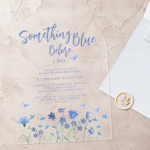Invitations En Acrylique Quelque chose de bleu avant de faire Fête des mari
