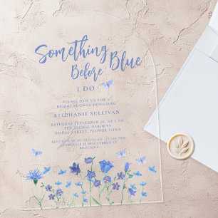 Invitations En Acrylique Quelque chose de bleu avant de faire Fête des mari