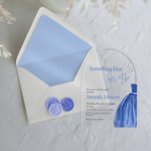 Invitations En Acrylique Quelque chose de bleu avant de porter Fête des mar