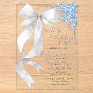 Invitations En Acrylique Quelque chose de bleu avant que je fasse des goutt