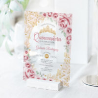 Quinceanera Florale Or Rose Gold
