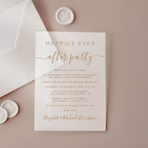 Invitations En Acrylique Réception de mariage Chic Gold Script Frosted