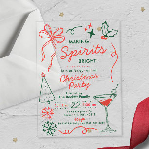 Invitations En Acrylique Rendre les esprits lumineux Fête de cocktails de