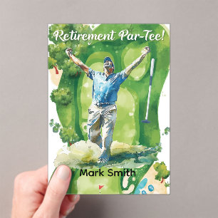 Invitations En Acrylique RETRAITE DE GOLF Retraitez-vous, Relaxez & ParTee