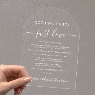 Invitations En Acrylique Rien De Fancy Just Love Arch Mariage Réception