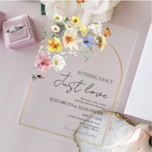 Invitations En Acrylique Rien De Fancy Juste Amour Mariage photo Fleur sa