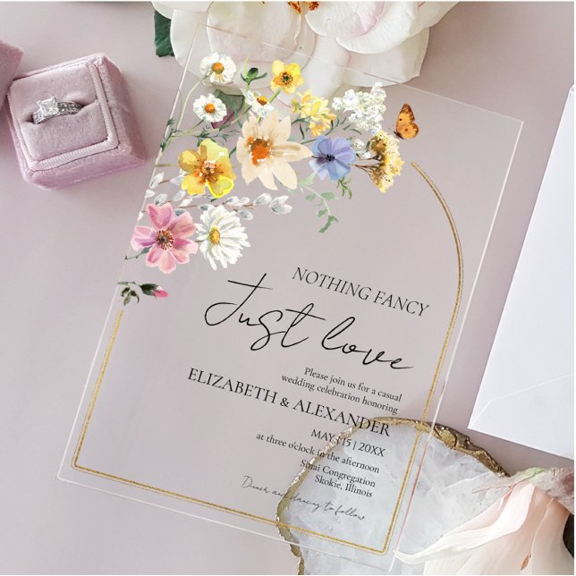 Invitations En Acrylique Rien De Fancy Juste Amour | Mariage photo Fleur sa (Créateur téléchargé)