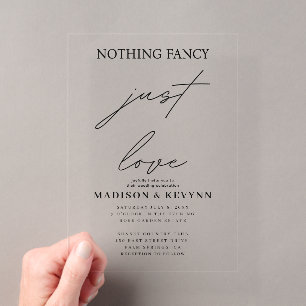 Invitations En Acrylique Rien de fantaisie Juste Amour Mariage
