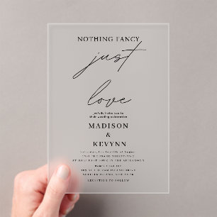 Invitations En Acrylique Rien de fantaisie Juste Amour Mariage