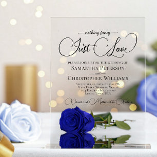 Invitations En Acrylique Rien de Fantastique Juste Amour Rose Bleu Royal Ma