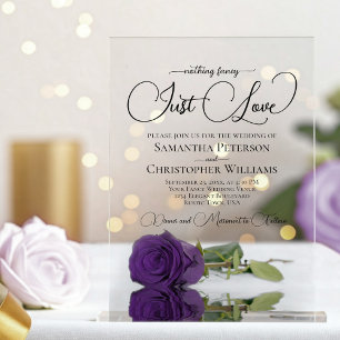 Invitations En Acrylique Rien de Fantastique Juste Amour Rose Royale Violet