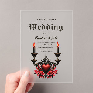 Invitations En Acrylique Romance gothique : Passion cachée.