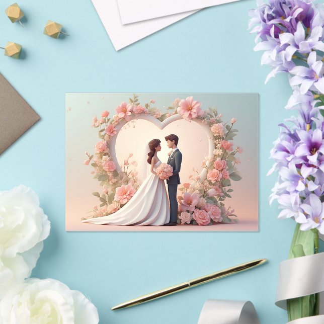 Invitations En Acrylique Romantic Wedding Couple Silhouette (Insitu (Mariage))