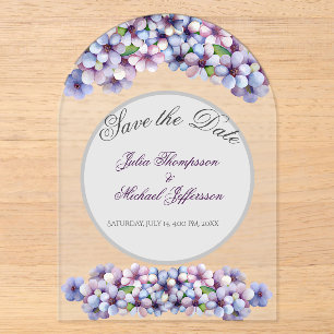 Invitations En Acrylique Romantique Poétique Lilac Aquarelle Mariage Floral
