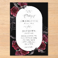 Rose Rouge Halloween Chauves-Souris Mariage Noir