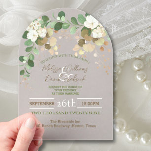 Invitations En Acrylique Rustique Automne Botanique Eucalyptus Mariage